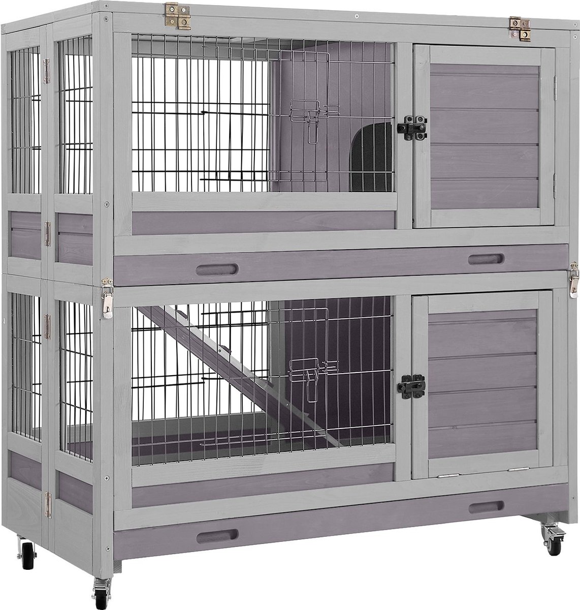 AIVITUVIN AIR18 -F Folding Rabbit Hutch, Gray - Chewy.com