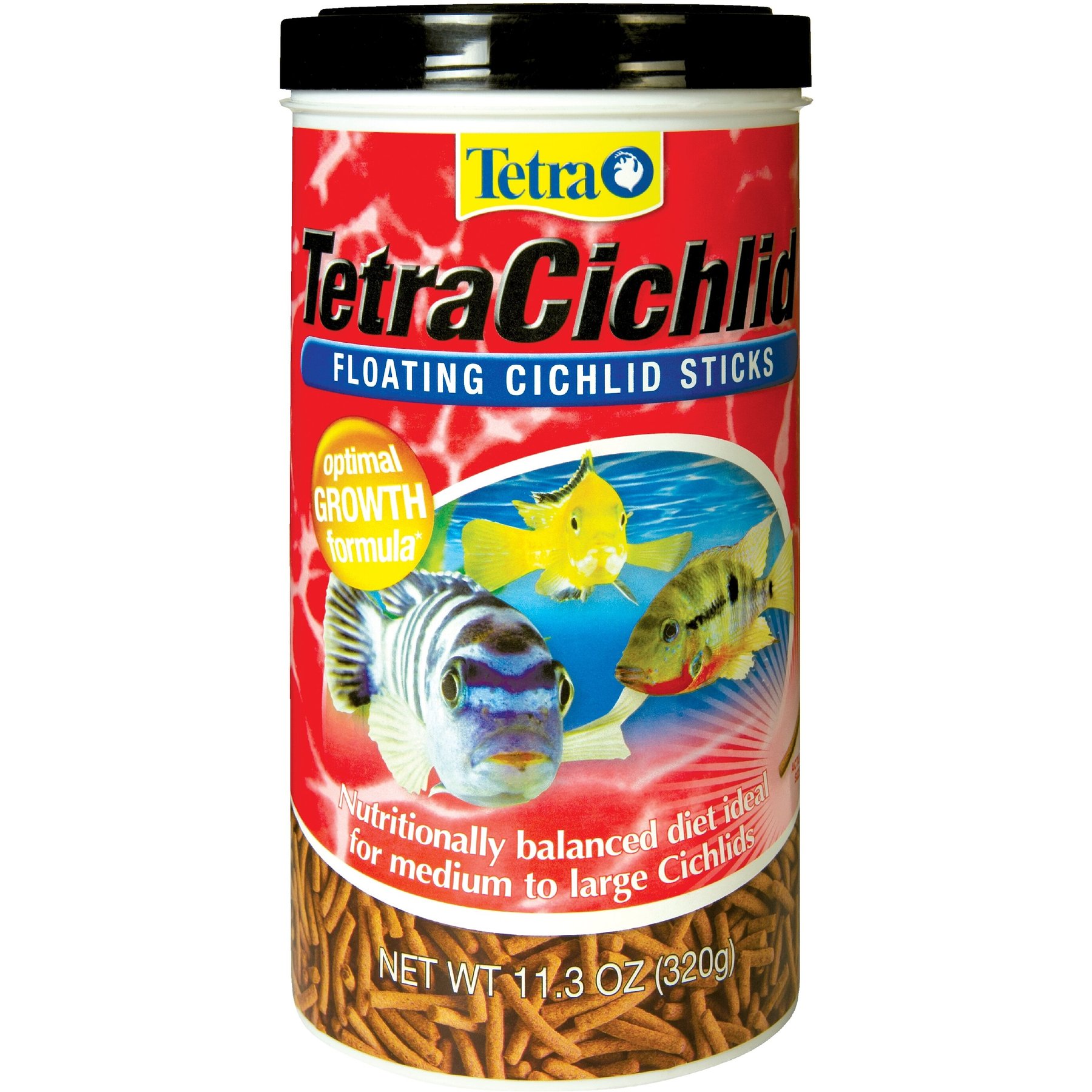 Tetra Cichlid Floating Cichlid Sticks Fish Food, 11.30-oz jar