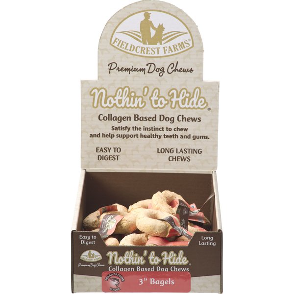 Fieldcrest Farms Nothin' To Hide Bagel 3-inch Salmon Flavor Dog Chew