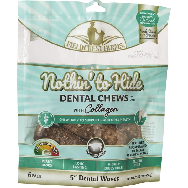 Fieldcrest Farms Nothin' to Hide Dental Wave 5-inch Beef Flavor Dog Chew