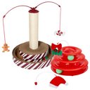 Frisco Holiday Santa Hat & Mistletoe Cat Tracks + Holiday Festive Treats Interactive Scratching Cat Toy with Catnip