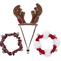 Frisco Jingle Bells Holiday Collar with Bells + Holiday Antler Headband & Bell Collar Dog & Cat Costume, X-Small/Small