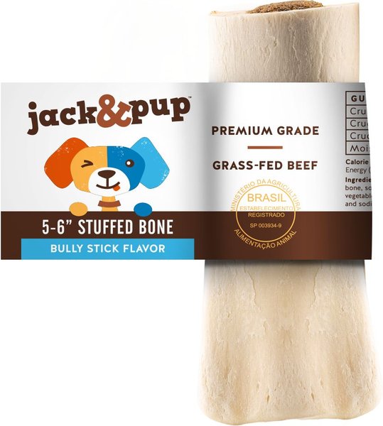 JACK & PUP Stuffed 56in Bone Filled with Bully Stick Flavor Dog