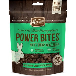 Merrick Power Bites Real Rabbit + Sweet Potato Recipe Grain-Free Soft & Chewy Dog Treats