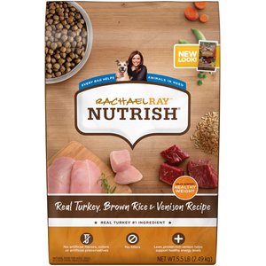 Rachael Ray Nutrish Real Turkey, Brown Rice & Venison Recipe Dry Dog Food, 5.5-lb bag