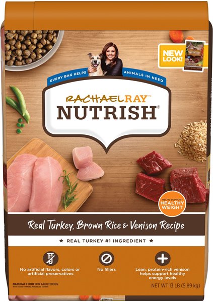 Rachael Ray Nutrish Real Turkey, Brown Rice & Venison Recipe Dry Dog Food, 13-lb bag slide 1 of 10
