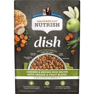 Rachael Ray Nutrish Dish Natural Chicken & Brown Rice Recipe with Veggies & Fruit Dry Dog Food, 11.5-lb bag