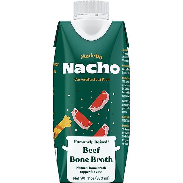 Made By Nacho Chicken Bone Broth Cat Food Topper For Hydration 11oz 4 Pack