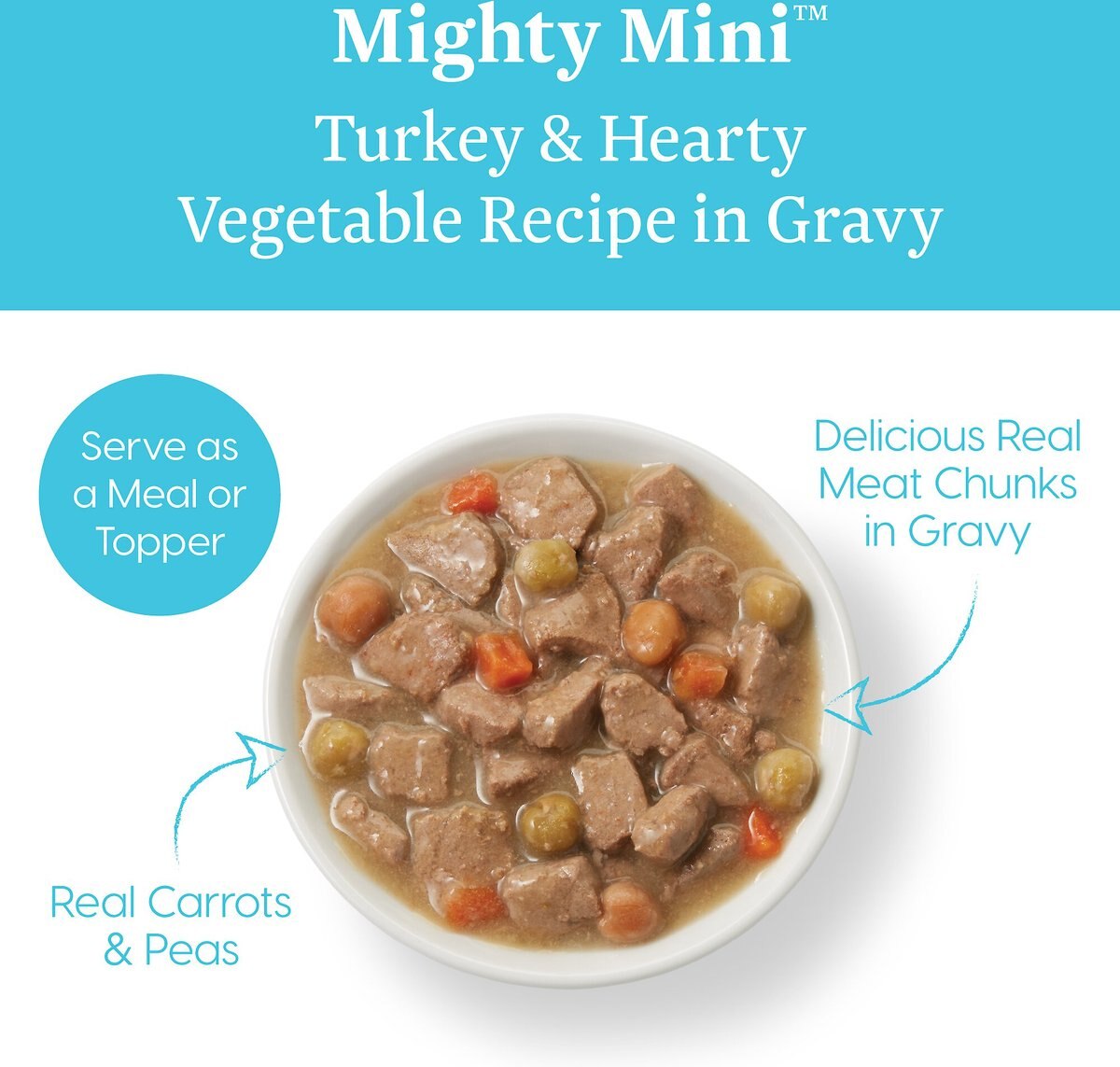 Solid Gold Might Mini Turkey & Hearty Vegetable Recipe in Gravy Grain-Free Small Breath Dog Food Cups, case of 12