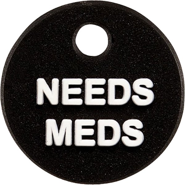 Trill Paws Needs Meds Mini Charm Dog & Cat Collar, Black