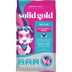Solid Gold Mighty Mini Gut Health Small & Toy Breed Grain-Free Chicken, Chickpea & Pumpkin Dry Dog Food, 4-lb bag
