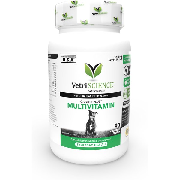 VetriScience Canine Plus Duck Flavored Chewable Tablets Multivitamin for Dogs