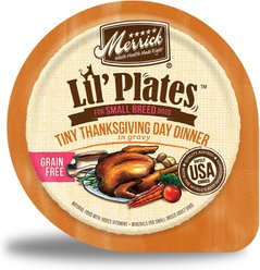 Merrick Lil' Plates Grain-Free Small Breed Wet Dog Food Tiny Thanksgiving Day Dinner, 3.5-oz tub, case of 12