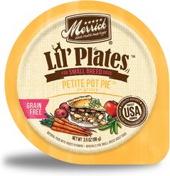 Merrick Lil' Plates Grain-Free Small Breed Wet Dog Food Petite Pot Pie, 3.5-oz tub, case of 12
