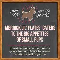 Merrick Lil' Plates Grain-Free Small Breed Wet Dog Food Dainty Duck Medley, 3.5-oz tub, case of 12 slide 2 of 9