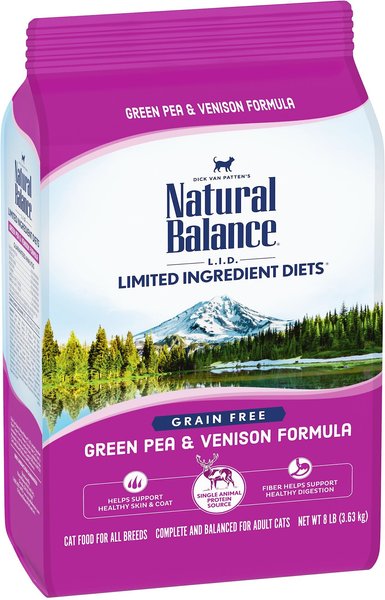 Natural Balance L.I.D. Limited Ingredient Diets Green Pea & Venison Grain-Free Dry Cat Food, 8-lb bag slide 1 of 4