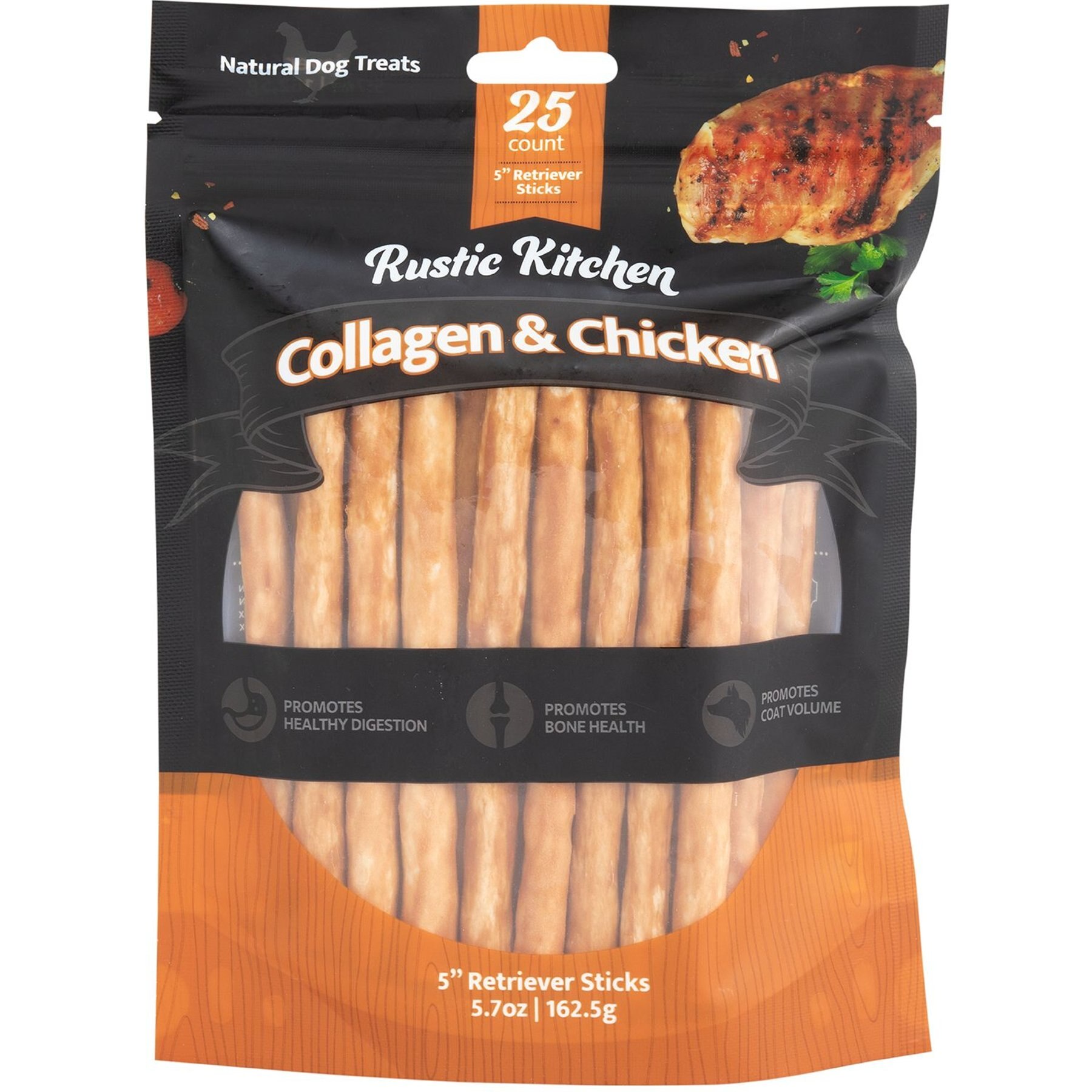 Out of Stock - RUSTIC KITCHEN Collagen Retriever Sticks Chicken Flavored Dog Treat, 25 count ...