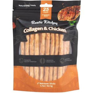 Rustic Kitchen Collagen Retriever Sticks Beef Flavored Dog Treat, 15 count