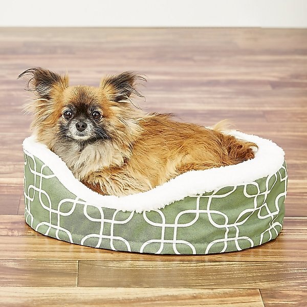 MIDWEST Cradle Nesting Orthopedic Bolster Cat & Dog Bed with Removable Cover, Mushroom/White