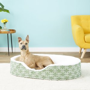 MidWest QuietTime Defender Orthopedic Bolster Cat & Dog Bed with Removable Cover, Green, 43-in