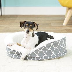 MidWest QuietTime Defender Orthopedic Bolster Cat & Dog Bed with Removable Cover, Gray, 17-in