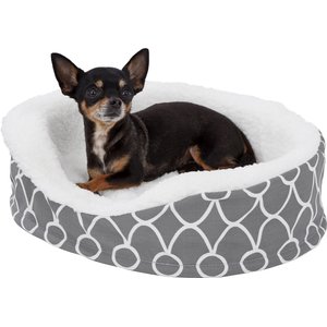 MidWest QuietTime Defender Orthopedic Bolster Cat & Dog Bed with Removable Cover, Gray, 17-in