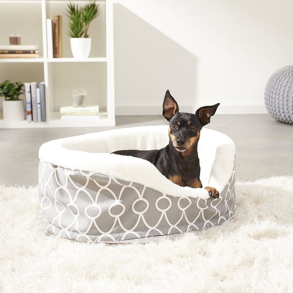 MidWest QuietTime Defender Orthopedic Bolster Cat & Dog Bed with Removable Cover, Gray, 22-in slide 1 of 9