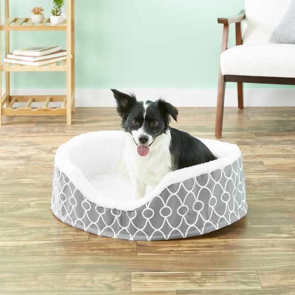 MidWest QuietTime Defender Orthopedic Bolster Cat & Dog Bed with Removable Cover, Gray, 28-in slide 1 of 9
