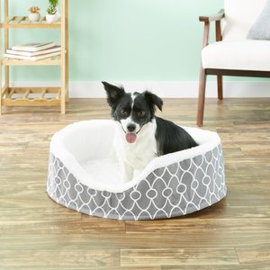 MidWest QuietTime Defender Orthopedic Bolster Cat & Dog Bed with Removable Cover, Gray, 28-in
