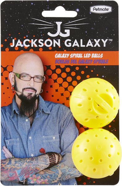 Jackson Galaxy Spiral Galaxy LED Balls Cat Toy, Yellow slide 1 of 5