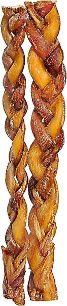 Bully Sticks Braided 12" Dog Treats, 2 count slide 1 of 2