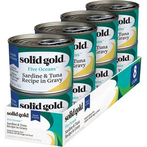 SOLID GOLD Five Oceans Shreds with Real Tuna Recipe in Gravy Grain