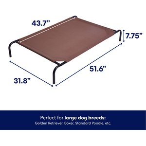Frisco Steel-Framed Elevated Dog Bed, Brown, Large