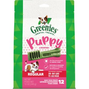 Greenies Regular Puppy Dental Dog Treats, 12 count