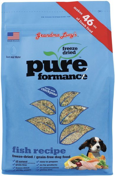Grandma Lucy's Pureformance Fish Recipe Grain-Free Freeze-Dried Dog Food, 10-lb bag slide 1 of 10