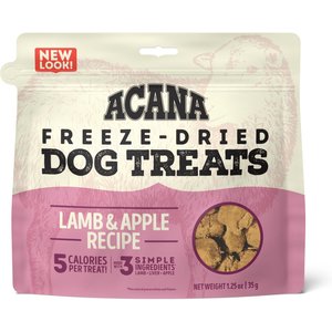 ACANA Singles Lamb & Apple Formula Grain-Free Freeze-Dried Dog Treats, 1.25-oz bag