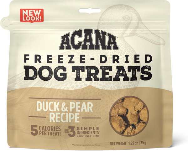 ACANA Singles Duck & Pear Formula Grain-Free Freeze-Dried Dog Treats, 1.25-oz bag slide 1 of 6
