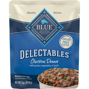 BLUE BUFFALO Delectables Chicken Dinner Natural Wet Dog Food 3 oz pouch case of 24 Chewy