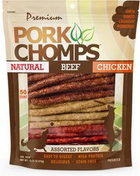 Premium Pork Chomps Munchy Sticks Dog Treats, 50 count slide 1 of 4