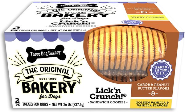 THREE DOG BAKERY Lick 'N Crunch Variety Pack Dog Treats, 26-oz box ...