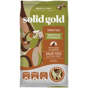 Solid Gold Winged Tiger with Quail & Pumpkin Grain-Free Sensitive Stomach Adult Dry Cat Food, 3-lb bag