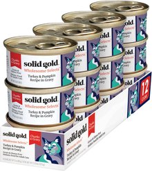 Solid Gold Wholesome Selects with Real Turkey & Pumpkin Recipe in Gravy Grain-Free Canned Cat Food, 3-oz, case of 12
