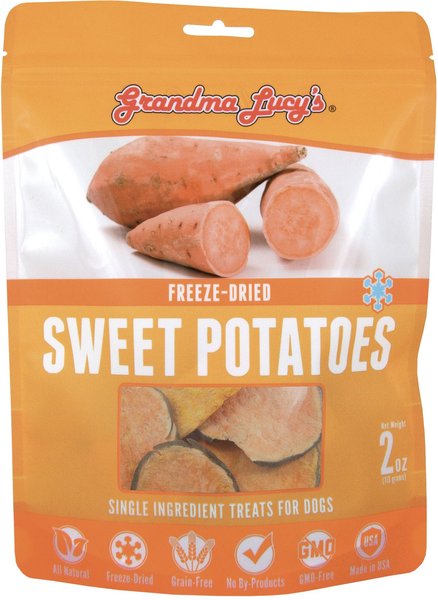 Grandma Lucy's Freeze-Dried Singles Sweet Potatoes Dog Treats, 2-oz bag slide 1 of 4
