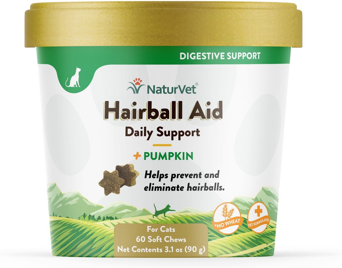 NATURVET Hairball Aid Plus Pumpkin Soft Chews Hairball Control