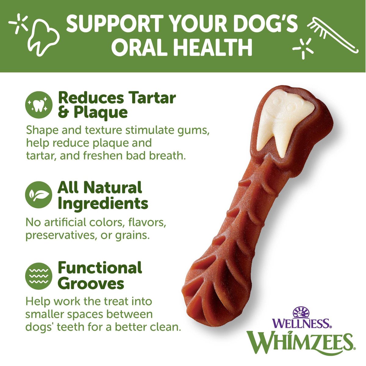 Whimzees natural grain free daily dental dog treats variety packs sale