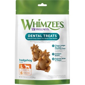 WHIMZEES by Wellness Hedgehog Dental Chews Natural Grain-Free Dental Dog Treats, Large, 6 count