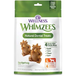 WHIMZEES by Wellness Alligator Dental Chews Natural Grain Free Dental Dog Treats Large 6 count Chewy