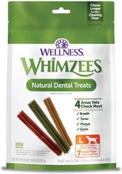 WHIMZEES by Wellness Stix Dental Chews Natural Grain-Free Dental Dog Treats, Large, 7 count