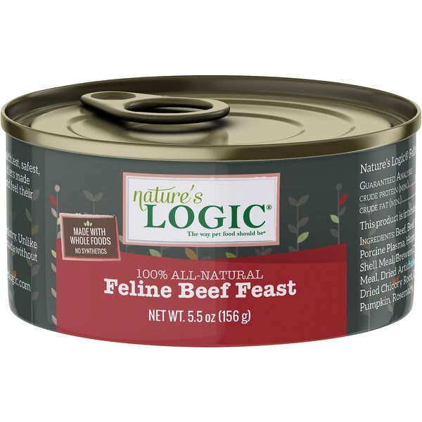 NATURE'S LOGIC Feline Beef Feast GrainFree Canned Cat Food, 5.5oz