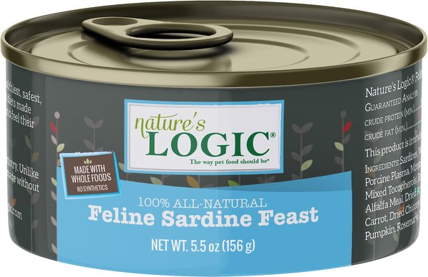 Nature's Logic Feline Sardine Feast Grain-Free Canned Cat Food, 5.5-oz, case of 24 slide 1 of 9